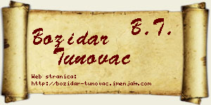 Božidar Tunovac vizit kartica